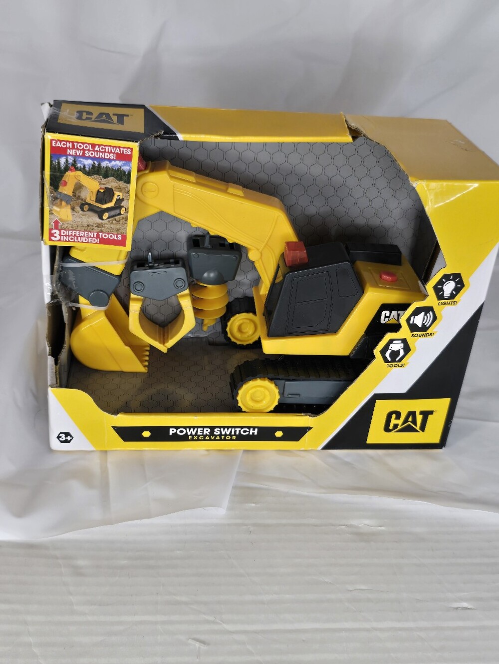 NIB CAT Construction Power Switch Crew Vehicle Realistic Lights Sounds MotionToy